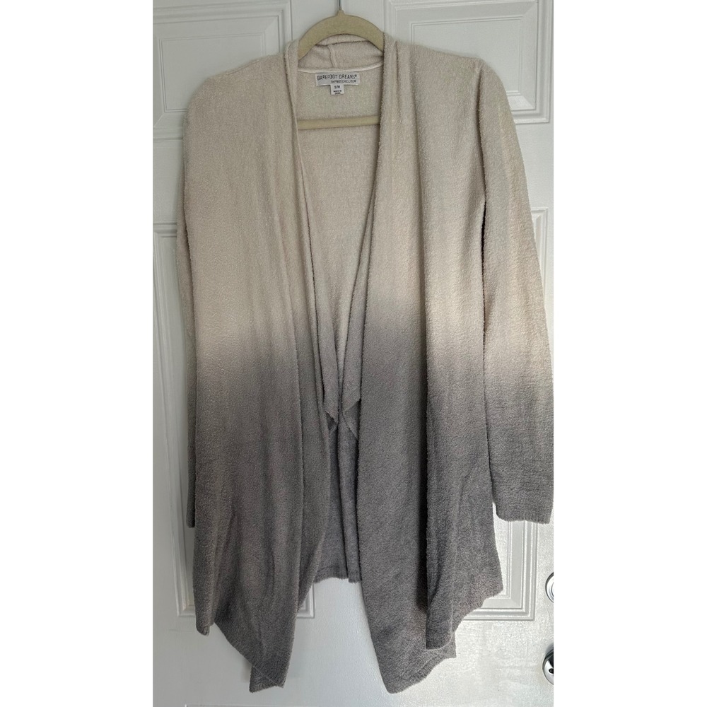 Barefoot Dreams Bamboo Chic Lite Ombre Circle Cardigan Grey Cream SM